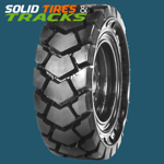 Set of 4 Solid Skid Steer Tires 12-16.5- Severe Duty