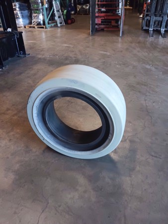 Set of 4,14-17.5 Solid Skid Steer Tire-Non Marking Gray Smooth
