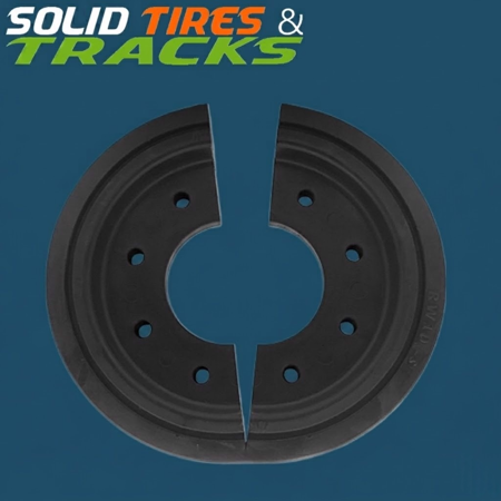 10" Rubber Center Split Bogie Wheel With 3.5in Hole
